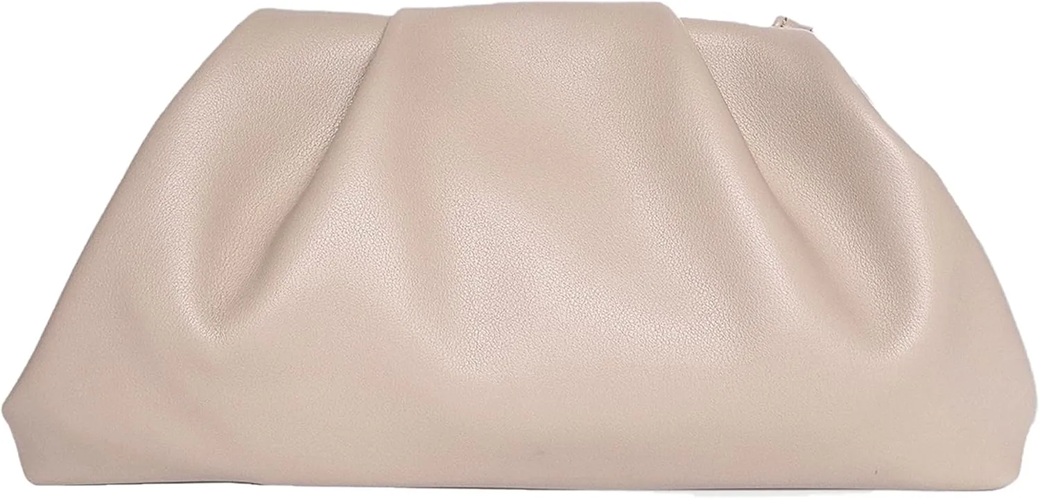 Elegant Pleated Vegan Leather Clutch Purse for Women - Stylish Soft PU Evening Handbag