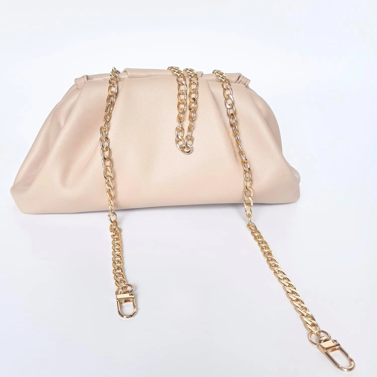 Elegant Pleated Vegan Leather Clutch Purse for Women - Stylish Soft PU Evening Handbag