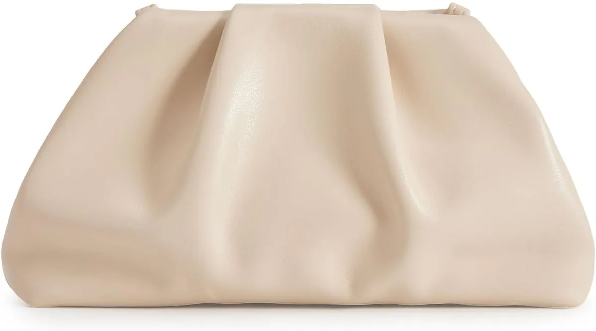 Elegant Pleated Vegan Leather Clutch Purse for Women - Stylish Soft PU Evening Handbag