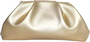 Elegant Pleated Vegan Leather Clutch Purse for Women - Stylish Soft PU Evening Handbag