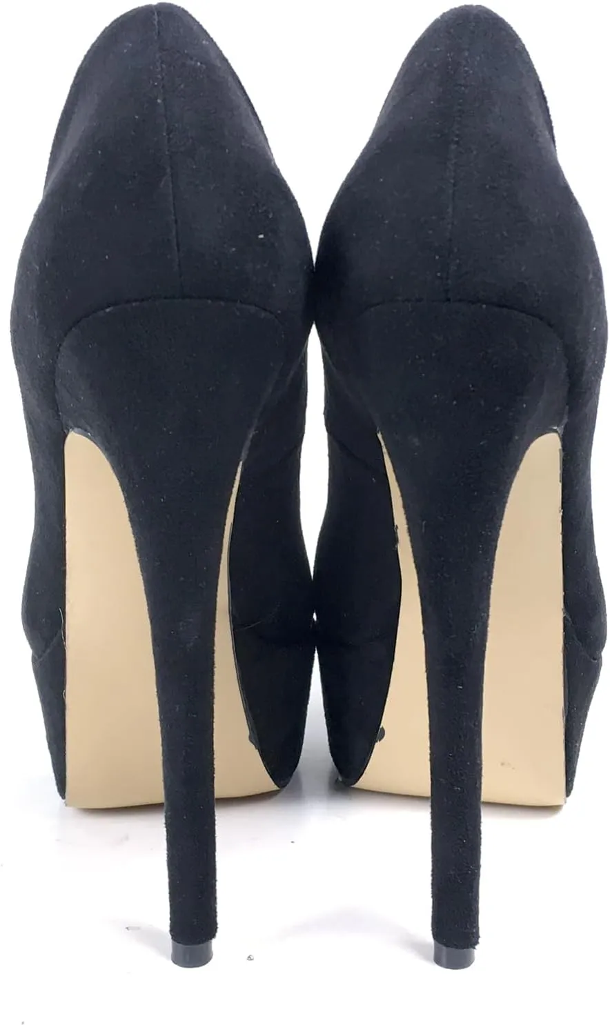 Elegant Women's Platform High Heel Pumps Round Toe Stiletto Heels Black Faux Suede Ladies Female Party Work Career Shoes Black Dressy