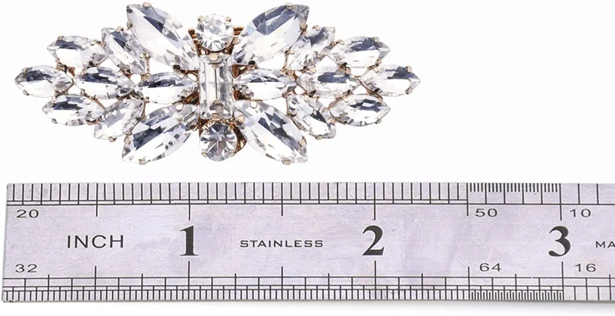 ELEGANTPARK Decorative Shoe Clips for Pumps Rhinestones Shoes Jewelry Clips Clutch Dress Hat Shoe Clip 2 Pcs