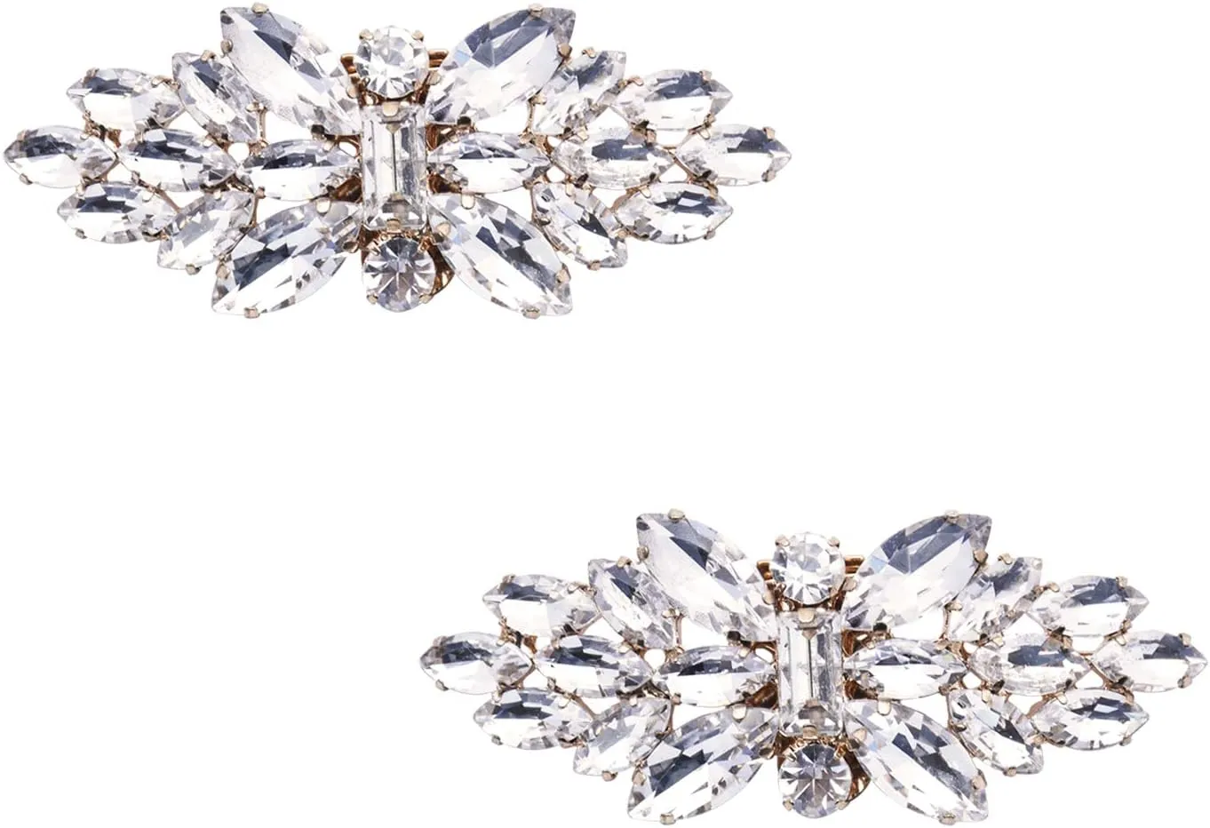 ELEGANTPARK Decorative Shoe Clips for Pumps Rhinestones Shoes Jewelry Clips Clutch Dress Hat Shoe Clip 2 Pcs