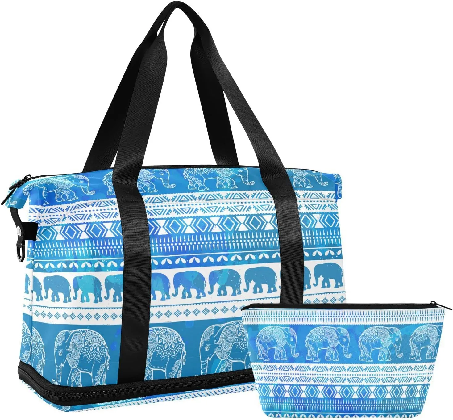 Elephants Sport Travel Duffel Bags for Women Men Gym Bag with Shoe Compartment Wet Pocket Carry On Weekender Overnight Bags for Hospital Gym Travel