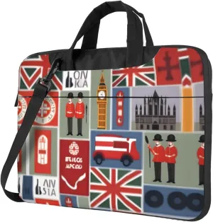 England Symbols Print Practical Laptop Case Laptop Bag - Stylish Messenger Bag & Laptop Shoulder Bag