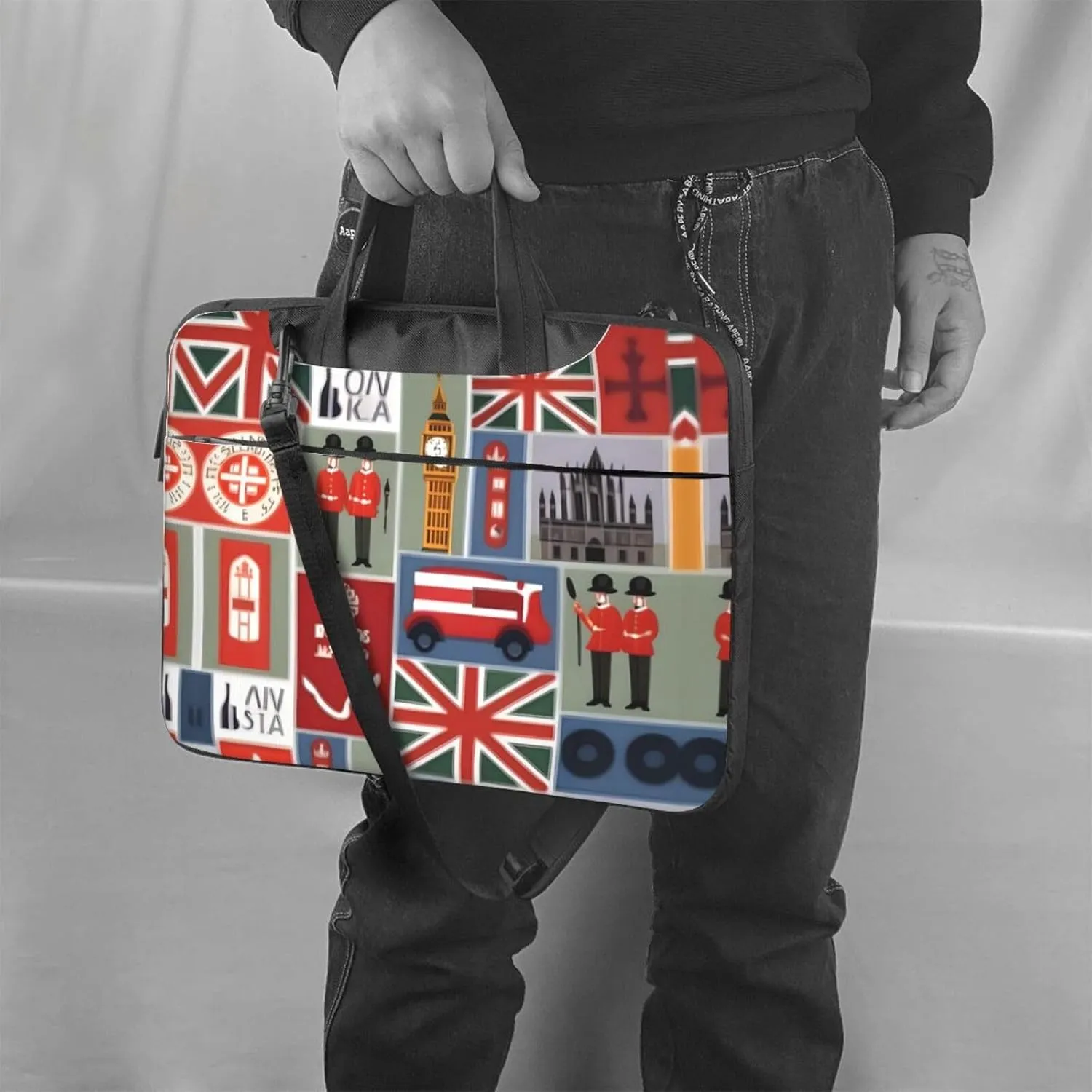 England Symbols Print Practical Laptop Case Laptop Bag - Stylish Messenger Bag & Laptop Shoulder Bag