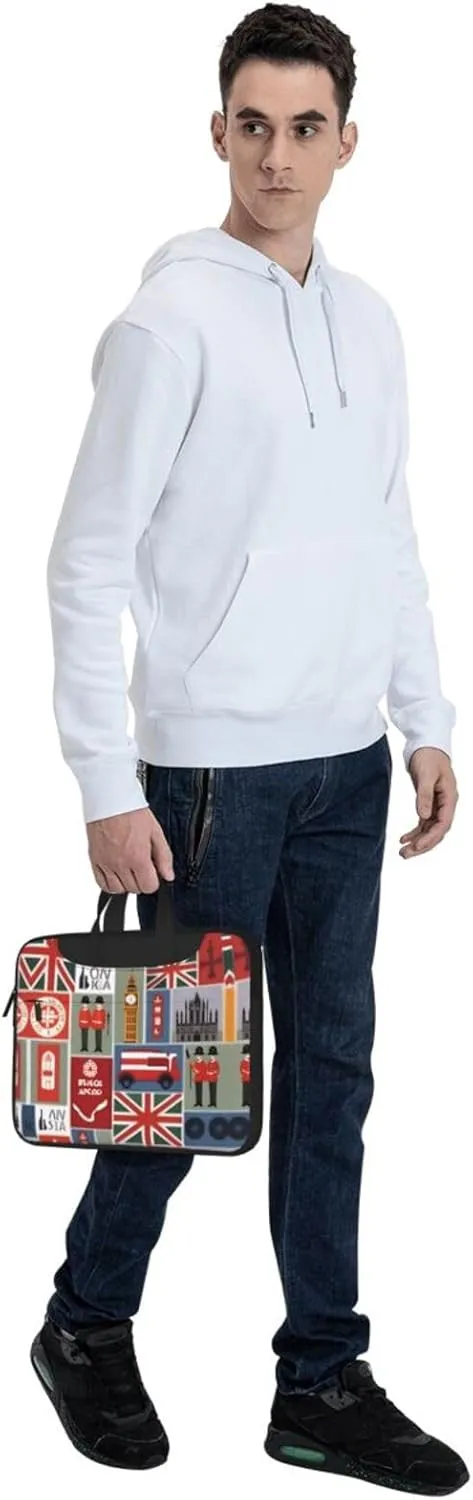 England Symbols Print Practical Laptop Case Laptop Bag - Stylish Messenger Bag & Laptop Shoulder Bag
