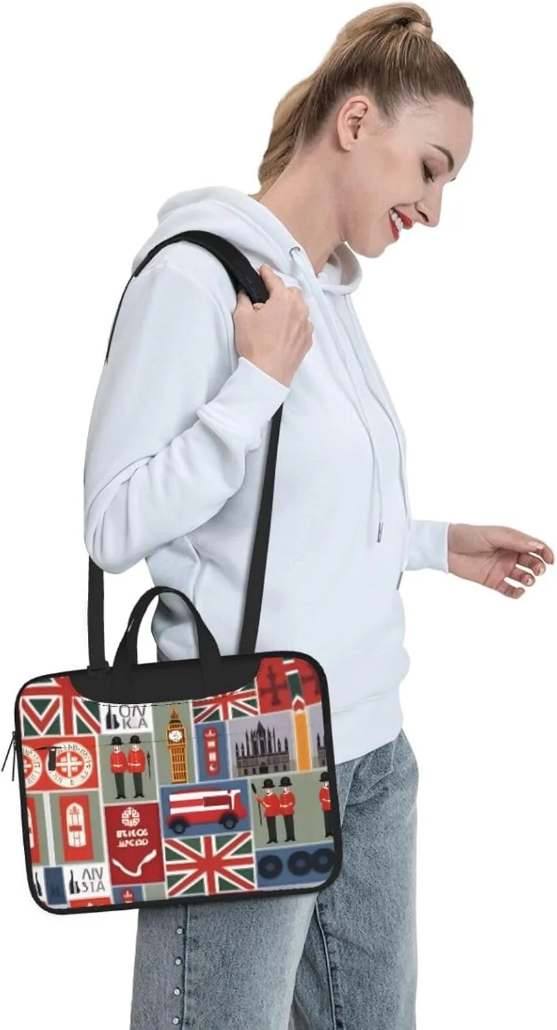 England Symbols Print Practical Laptop Case Laptop Bag - Stylish Messenger Bag & Laptop Shoulder Bag
