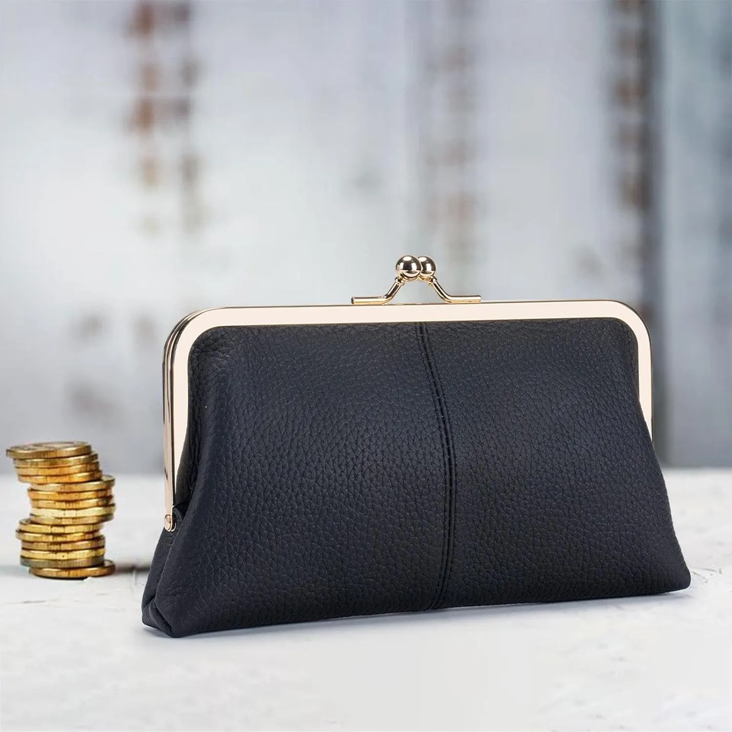 Evening Bag Female Wallet PU Leatner Kiss Lock Clutch Purse for Women for Party