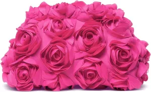 Evening Bag for Women, 3D Flower Wedding Evening Handbags Bride Floral Clutch Purse