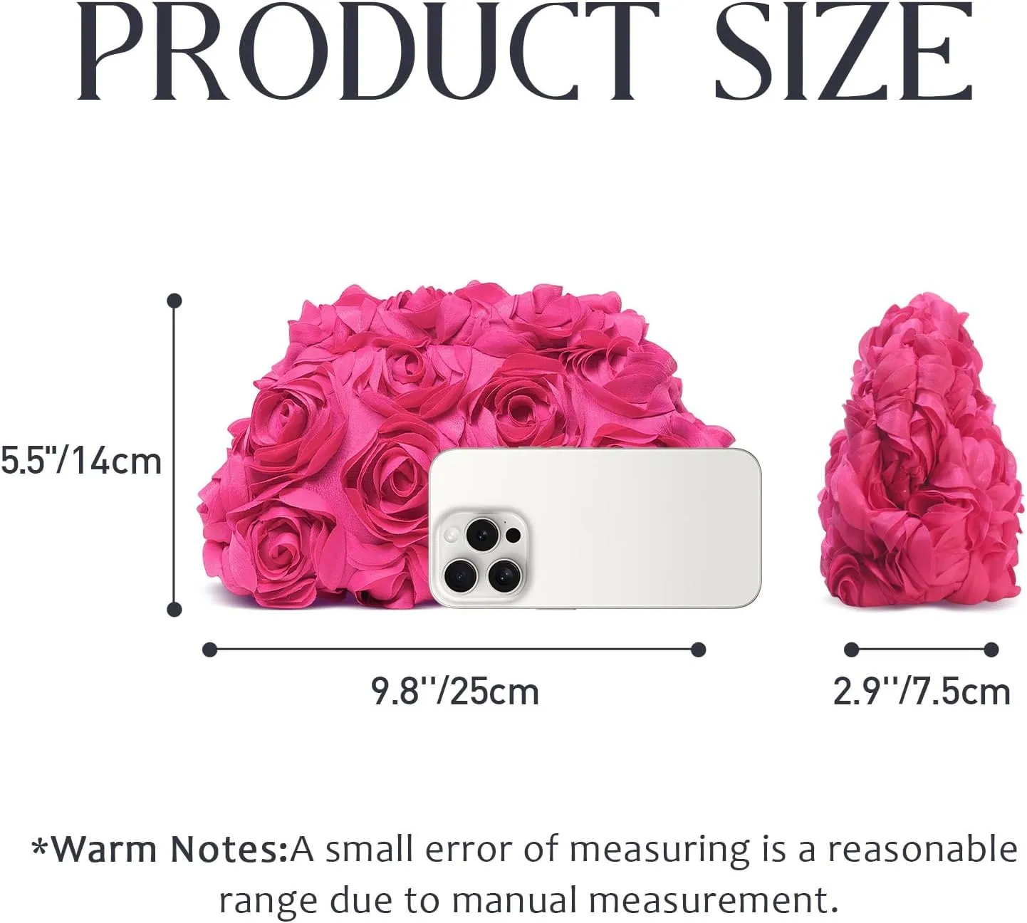 Evening Bag for Women, 3D Flower Wedding Evening Handbags Bride Floral Clutch Purse