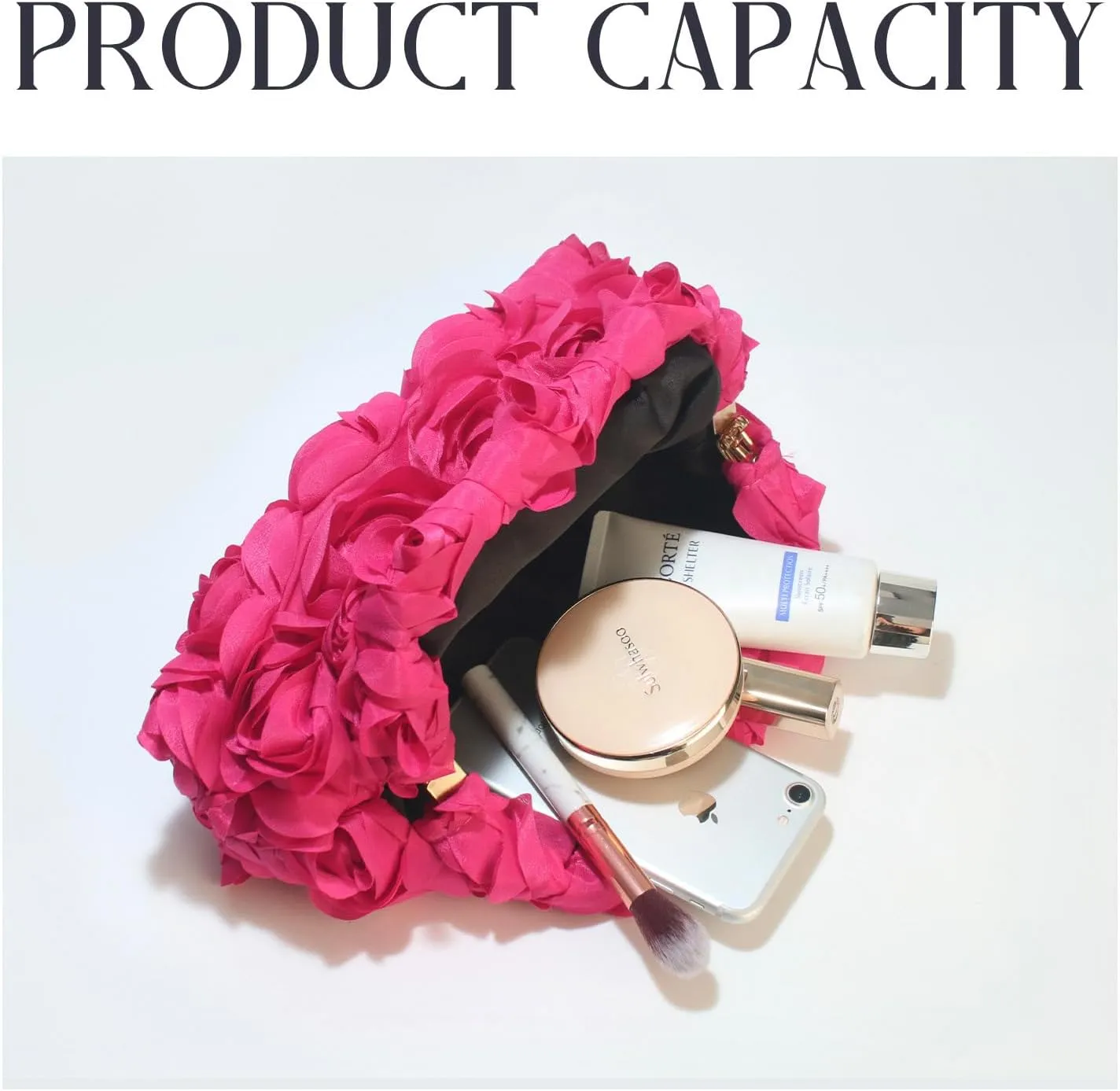 Evening Bag for Women, 3D Flower Wedding Evening Handbags Bride Floral Clutch Purse