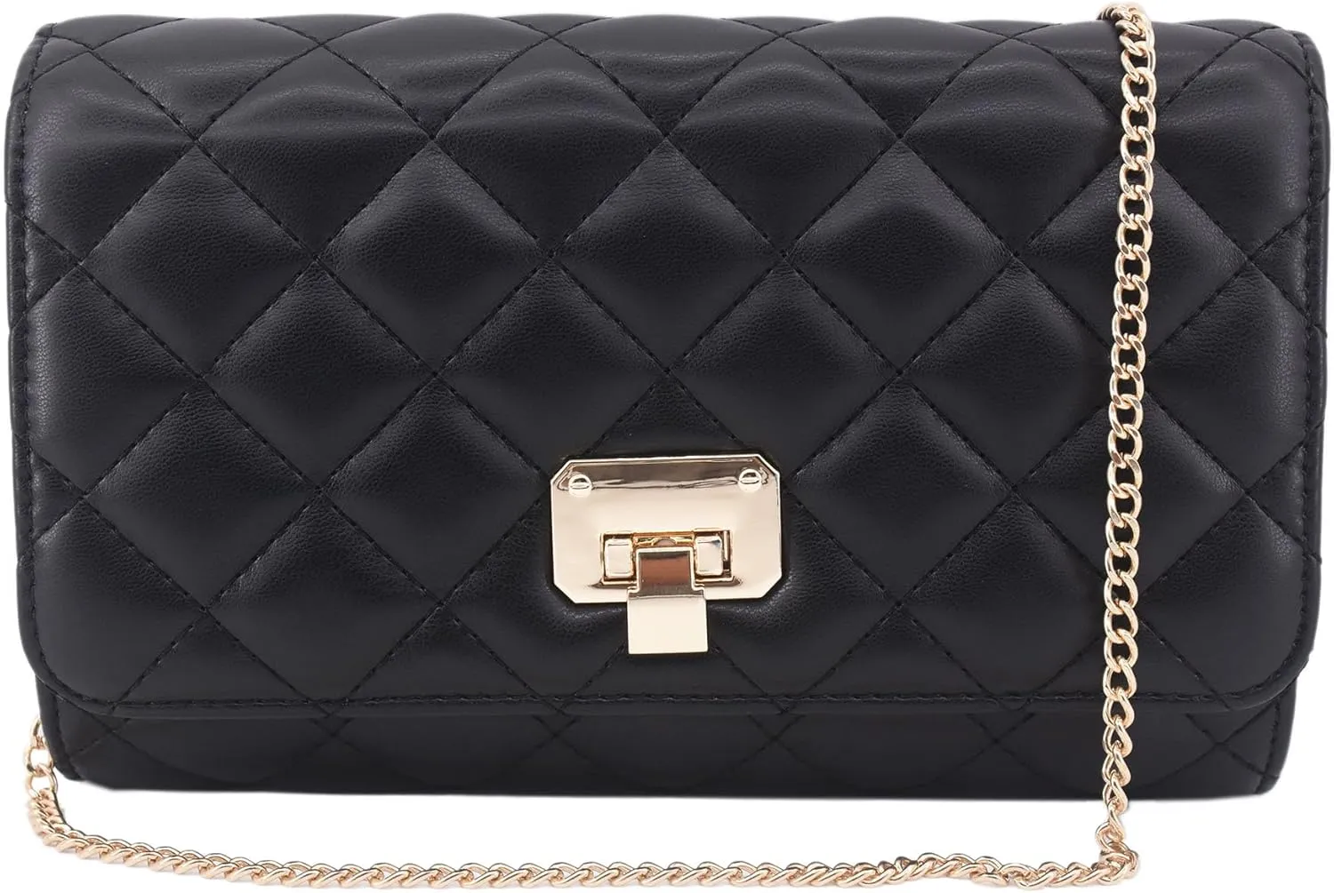 Evening Bag Small Quilted Clutch Purse Vegan Leather Classic Elegant Crossbody Handbag for Women Formal Wedding Party