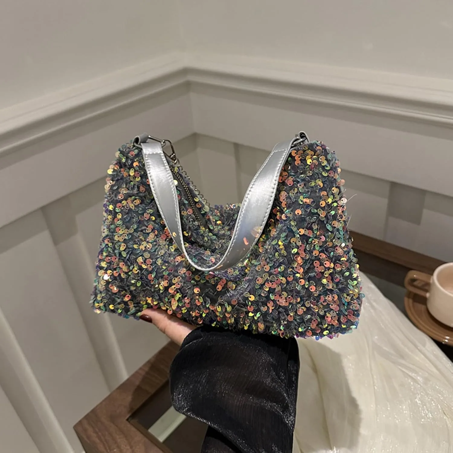 Evening Clutch Purses for Women, Sparkly Sequin Purse, Glitter Handbag, Evening Bag for Women Formal, Wedding