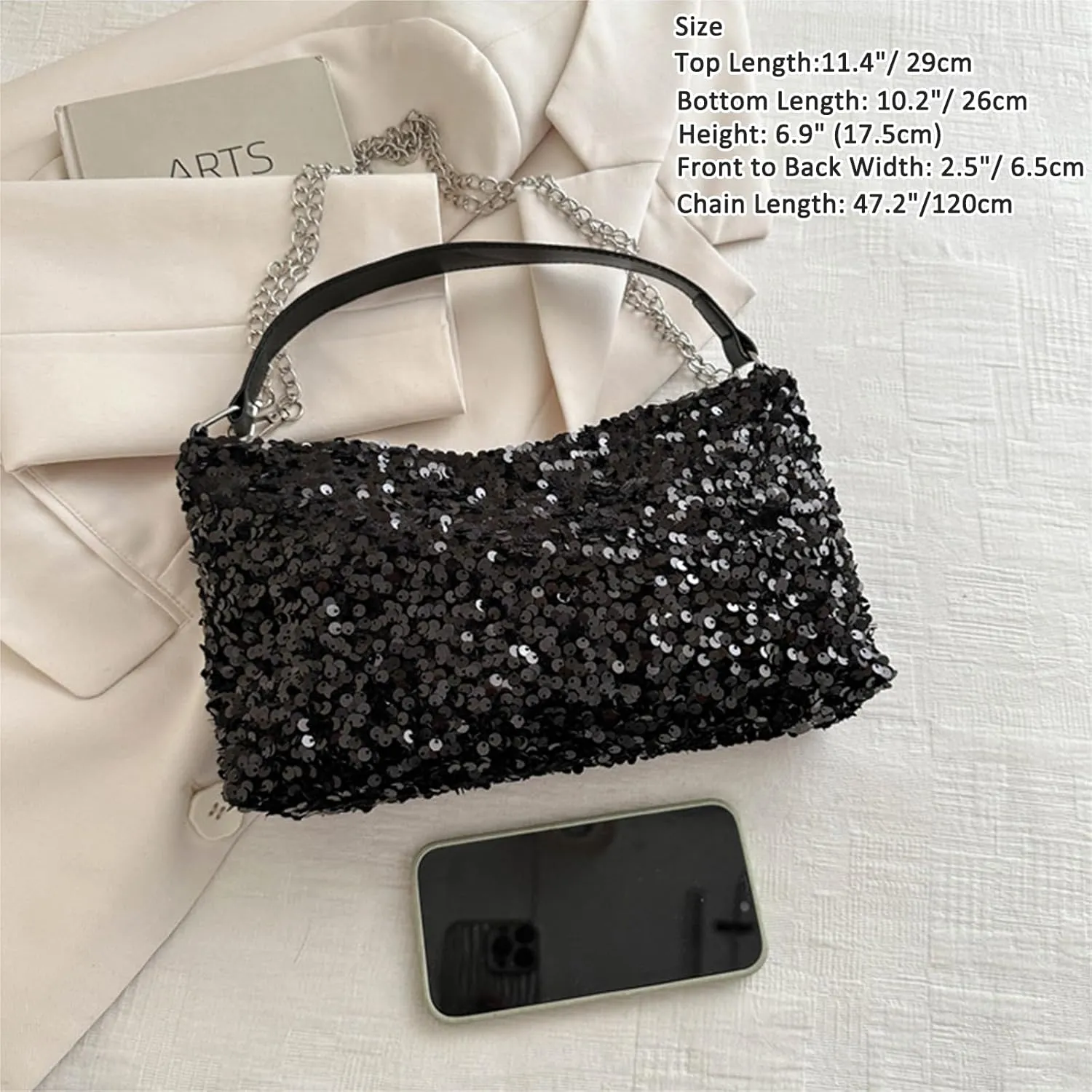 Evening Clutch Purses for Women, Sparkly Sequin Purse, Glitter Handbag, Evening Bag for Women Formal, Wedding