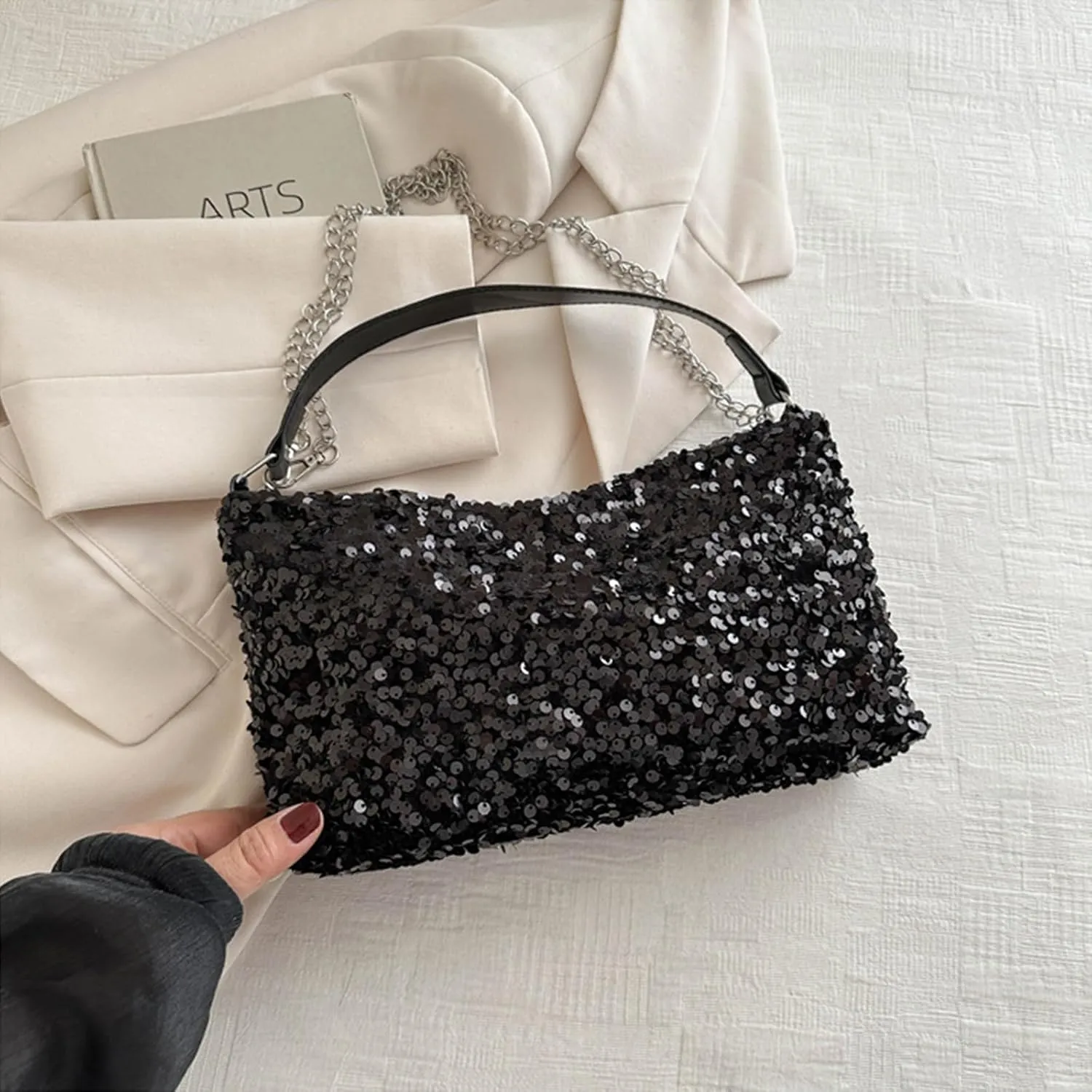 Evening Clutch Purses for Women, Sparkly Sequin Purse, Glitter Handbag, Evening Bag for Women Formal, Wedding