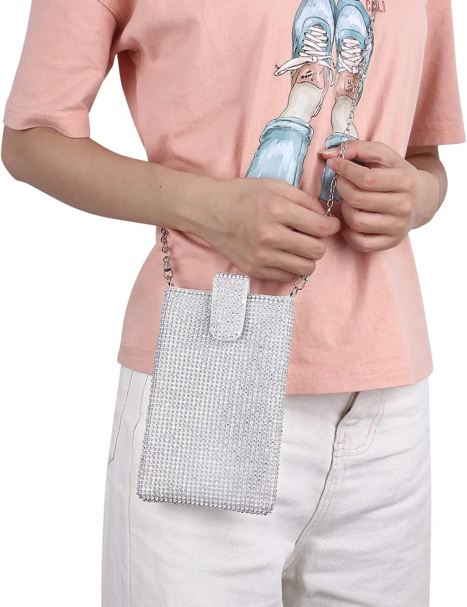 Evening Handbags Clutch Purses for Women Metal mesh Small Crossbody Bag Cell Phone Purse Wallet