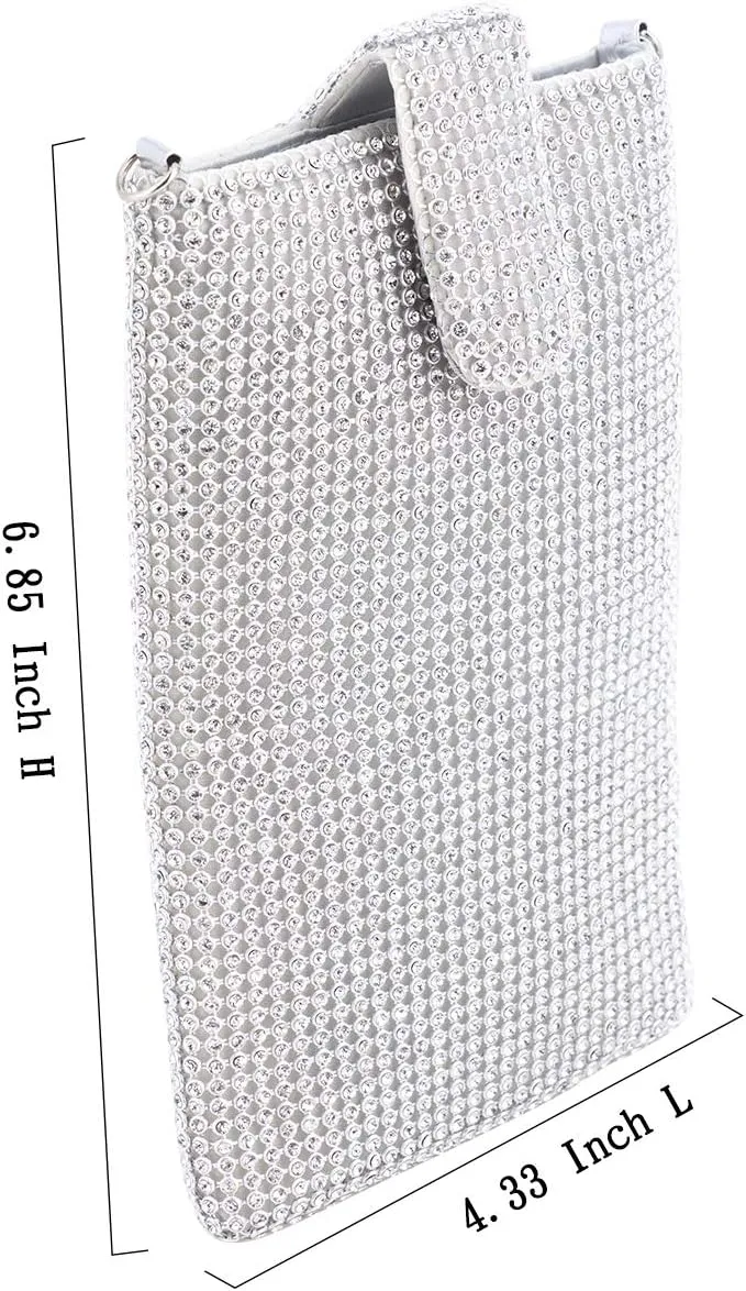 Evening Handbags Clutch Purses for Women Metal mesh Small Crossbody Bag Cell Phone Purse Wallet