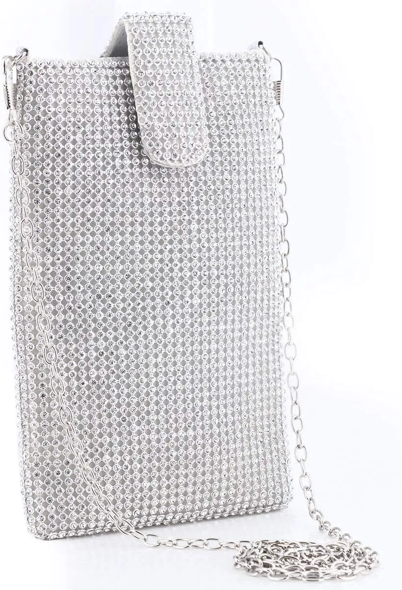 Evening Handbags Clutch Purses for Women Metal mesh Small Crossbody Bag Cell Phone Purse Wallet