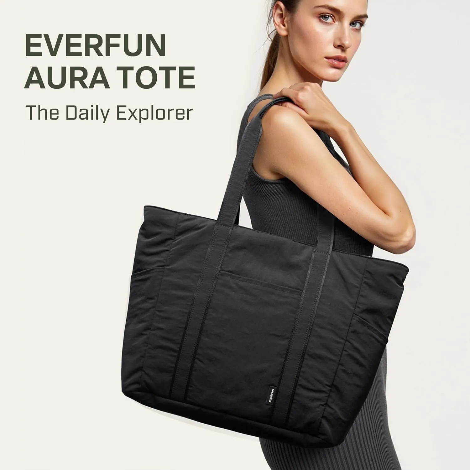 Everfun Large Tote Bag for Women, Gym Tote with Wet Compartment for Daily Yoga, Laptop Work Bag, Travel, Weekend, Beach
