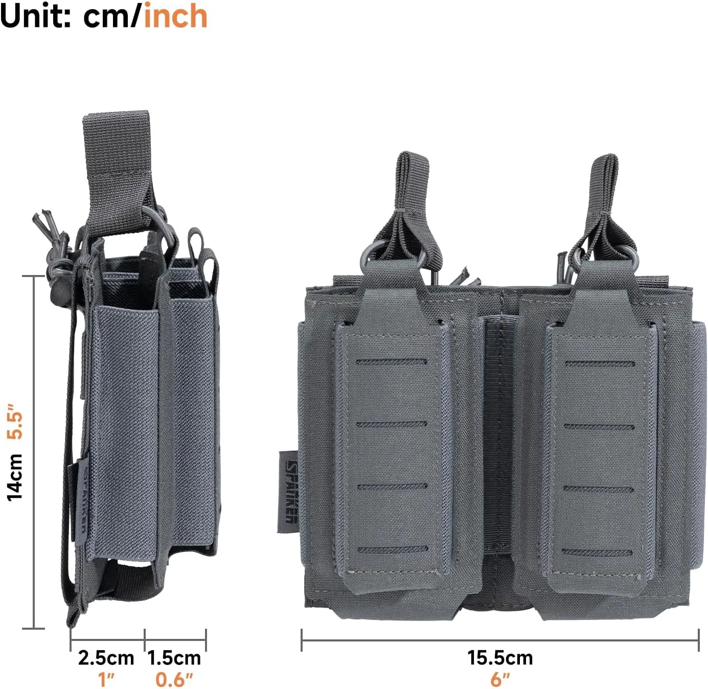 EXCELLENT ELITE SPANKER Tactical Open-Top Single/Double/Triple Molle Mag Pouch for Pistol Mag Pouch Tactical Bag Accessories Holder