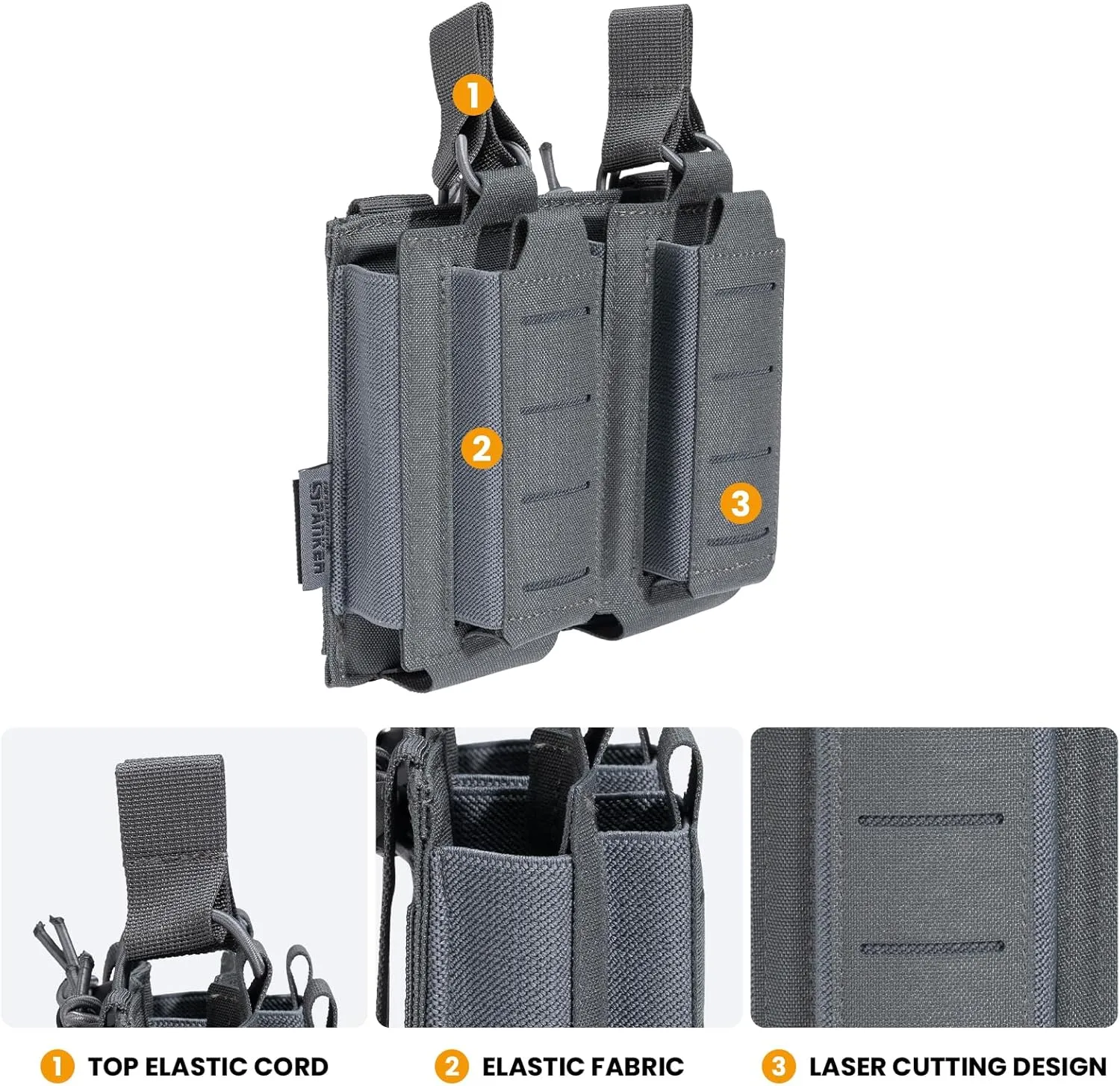EXCELLENT ELITE SPANKER Tactical Open-Top Single/Double/Triple Molle Mag Pouch for Pistol Mag Pouch Tactical Bag Accessories Holder