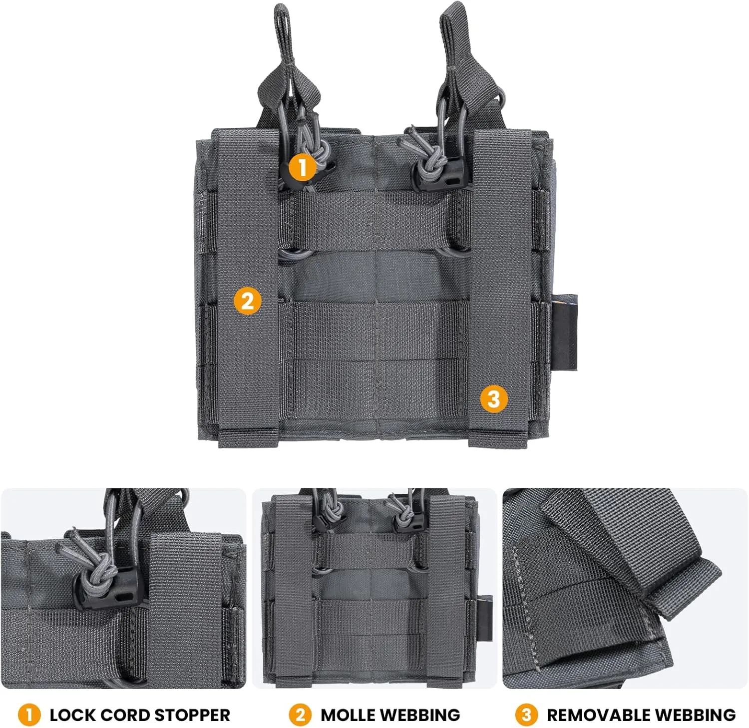 EXCELLENT ELITE SPANKER Tactical Open-Top Single/Double/Triple Molle Mag Pouch for Pistol Mag Pouch Tactical Bag Accessories Holder