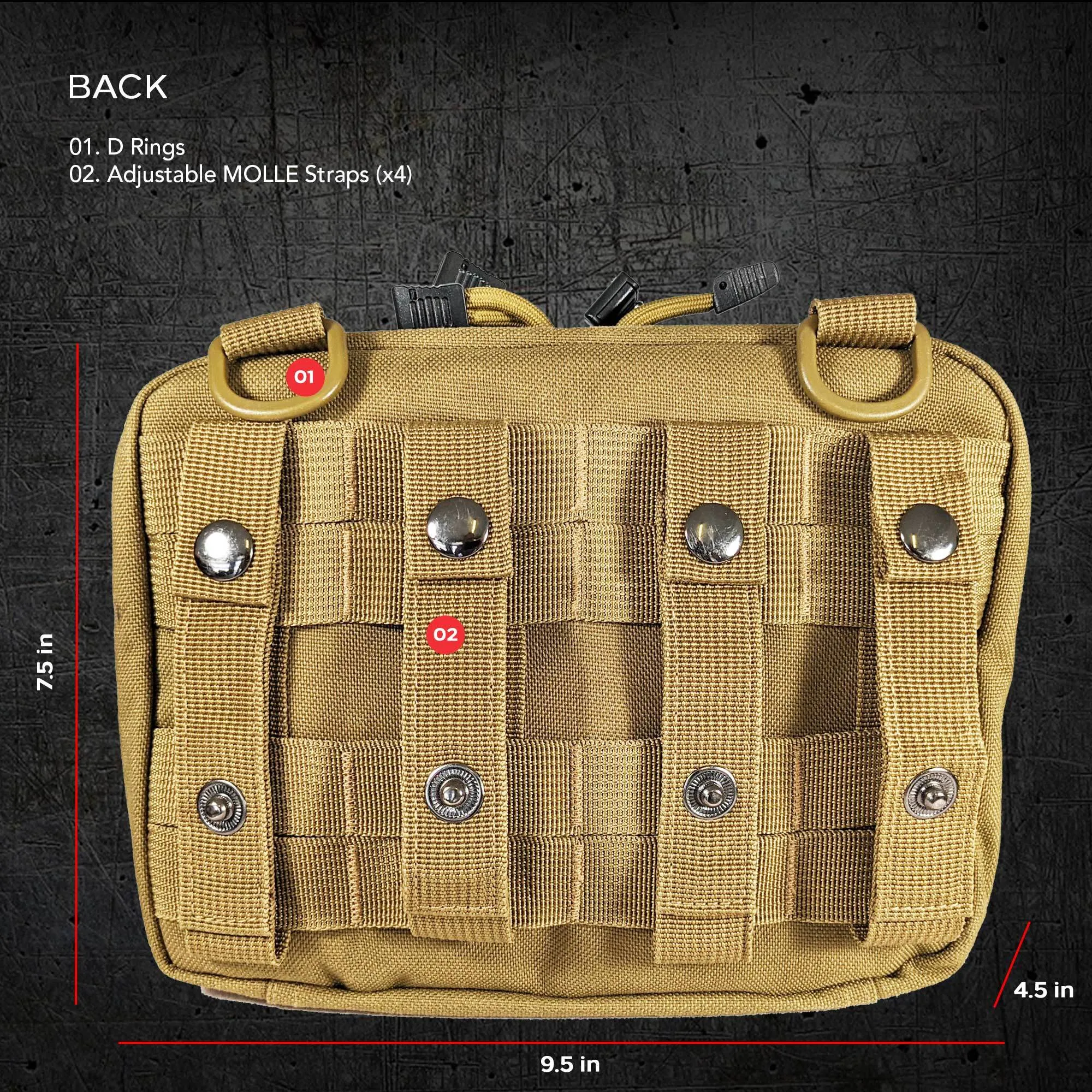Excursion Gear Organizer;  Backpack Organizer | Utility MOLLE Bag Pouch | Backpacking;  Day Packs;  Go Bags;  Bug Out Bags;  72 Hour Kits;  Survival Kits;  Tactical Pack;  First Aid Supplies