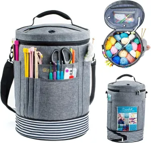 Expandable Crochet Yarn Storage Organizer - Knitting Bag with Zipper Closure, Ideal Gift