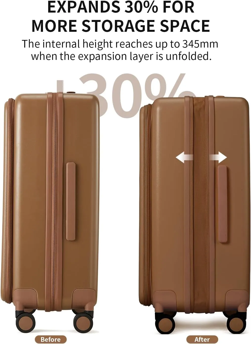 Expandable Top Opening Carry On Luggage Airline Approved, 20 Inch Lightweight Hardside Carry On Suitcase with Spinner Wheels, Travel Luggage for Women Men, Chocolate Brown