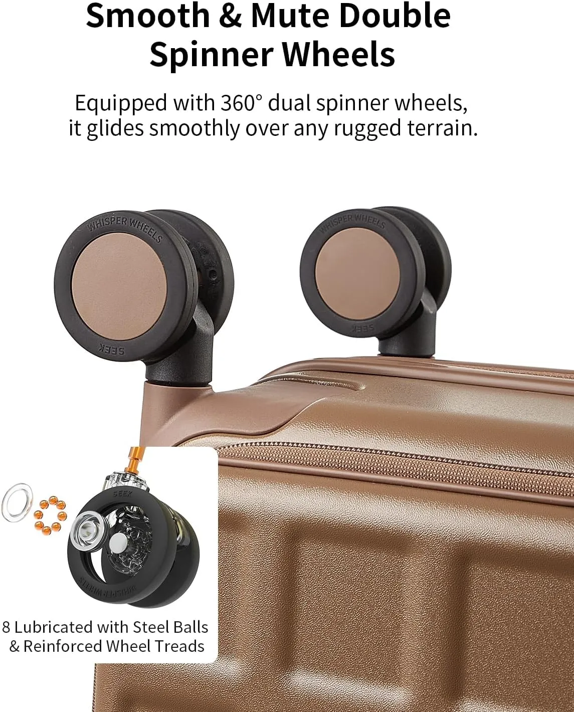 Expandable Top Opening Carry On Luggage Airline Approved, 20 Inch Lightweight Hardside Carry On Suitcase with Spinner Wheels, Travel Luggage for Women Men, Chocolate Brown