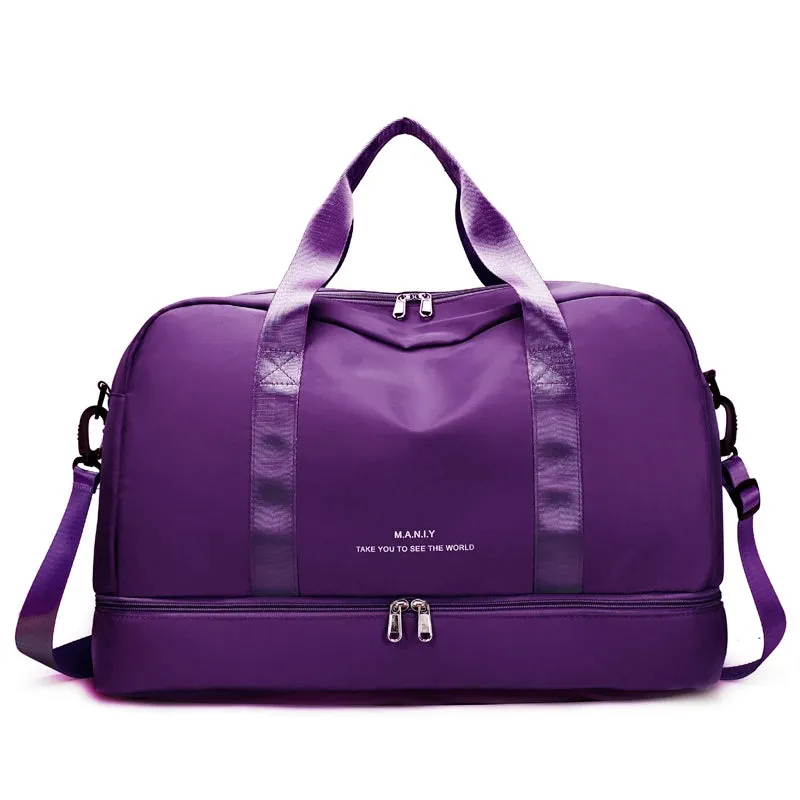 Expandable Travel Duffle Bag for Women – Large Capacity Sports Handbag, Fitness Bag, Weekend Overnight Bag