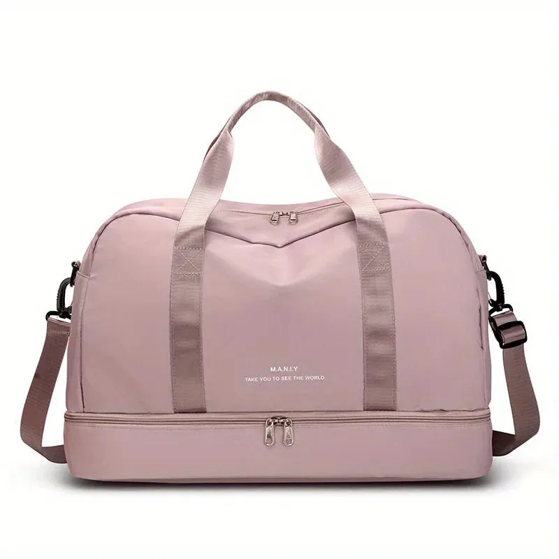 Expandable Travel Duffle Bag for Women – Large Capacity Sports Handbag, Fitness Bag, Weekend Overnight Bag