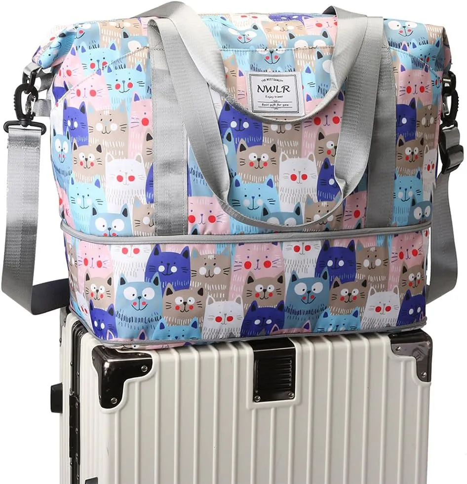 Expandable Travel Duffle Bag Weekender Carry on Overnight Bag Gym Bag for Women