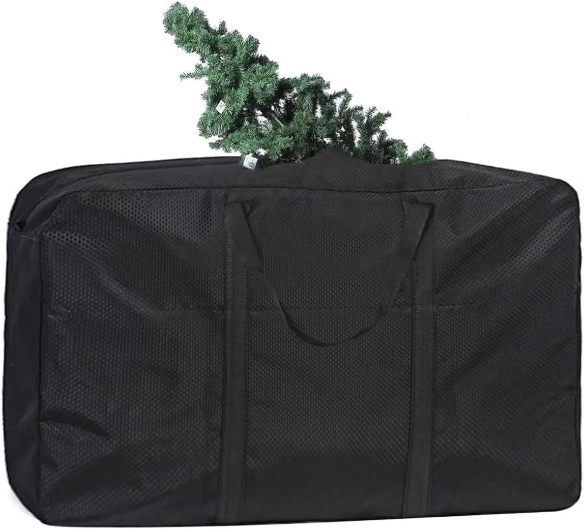 Extra Large Handy Storage Bag Waterproof Heavy Duty Oxford Travel Luggage Caddy Organizer Foldable Quilt Blanket Laundry Bag Weekender Duffel Space Saver Bag with Web Handle (Black, 160L)
