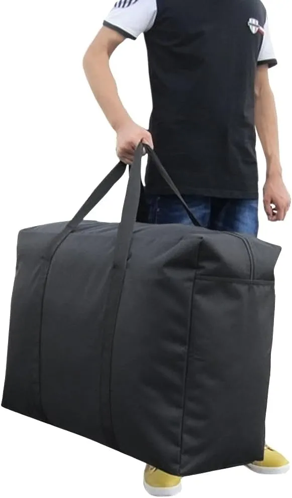 Extra Large Over-sized Handy Storage Bag Waterproof Heavy Duty Oxford Travel Luggage Caddy Organizer Quilt Blanket Duvet Reusable Laundry Bag Weekender Duffel Space Saver Storage Bag with Web Handles