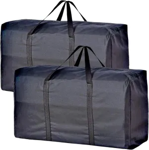 Extra Large Storage Bag for Moving Travel Bag Waterproof Large Moving Bag with Double Zippers and Reinforced Handles Large Capacity Duffle Bag for Moving Traveling Home Storage Packing, 2X160L, 39.37