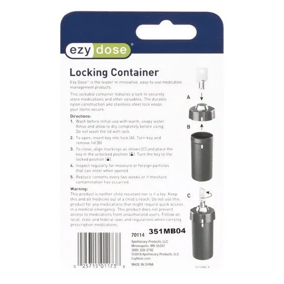 Ezy Dose® Nylon Locking Pill Container Display (Small)