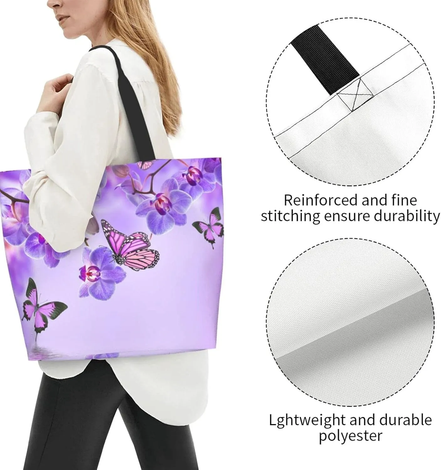 Famame Canvas Tote Bag Large Women Casual Shoulder Bag Handbag Reusable Multipurpose Shopping Grocery Bag For Outdoors…