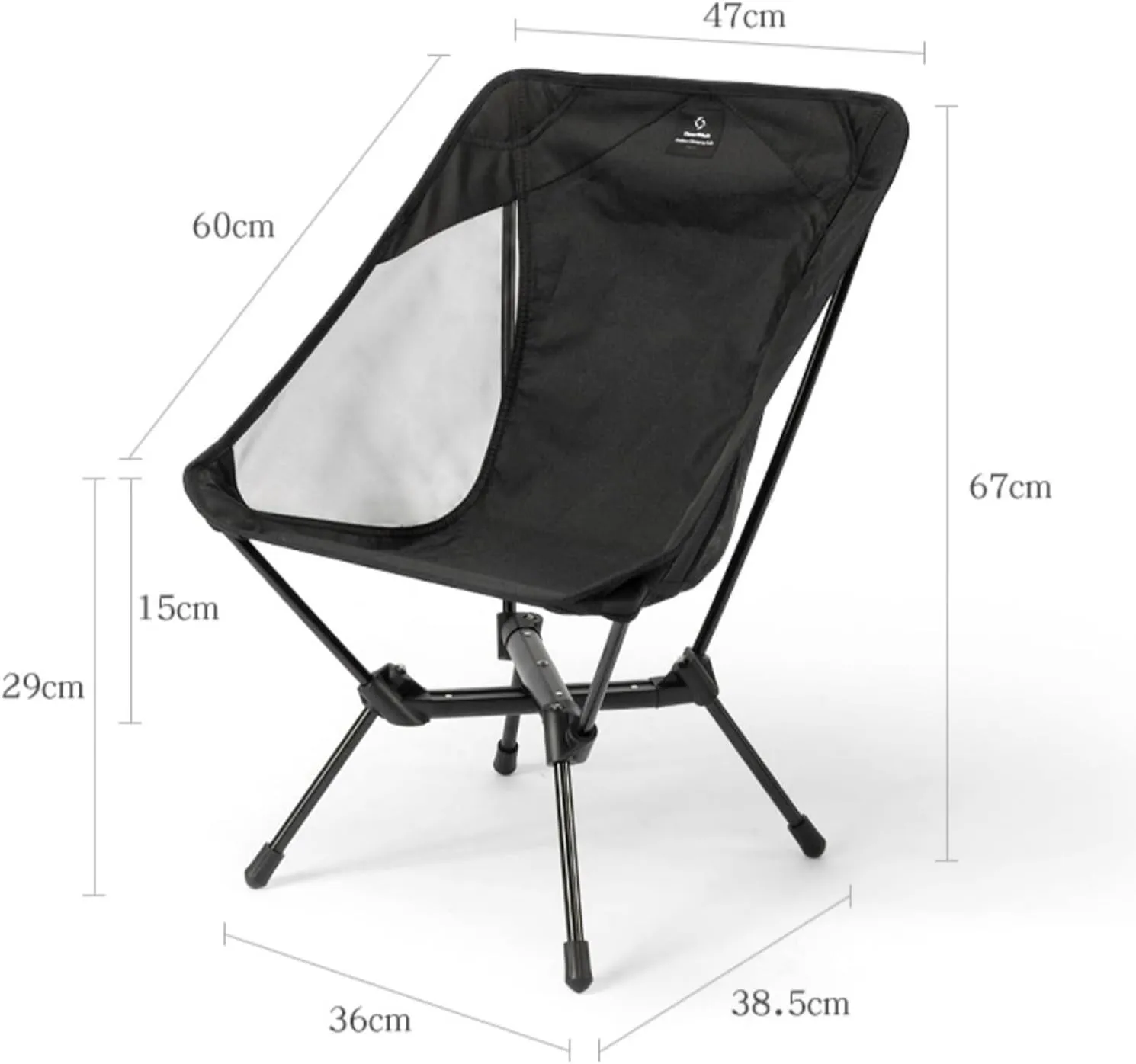 Fangool Portable Camping Chair, Ultralight Folding Chairs Outdoor for Camp Hiking Backpacking Lawn Beach Sports(Black)