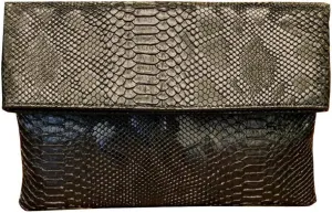 Fashion Snakeskin Envelop Clutch Purse Retro Oversized Handbags for Women