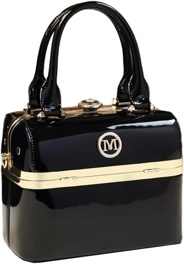Fashion Women's Top Handle Satchel Handbags Leather Wedding Evening Party Bag Purses Small Hard Box Shoulder Bags