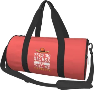 Feed Me Nachos And Tell Me I'M Pretty Duffel Bag Gym Bag Travel Sports Tote Large Foldable Beach Swim Yoga9