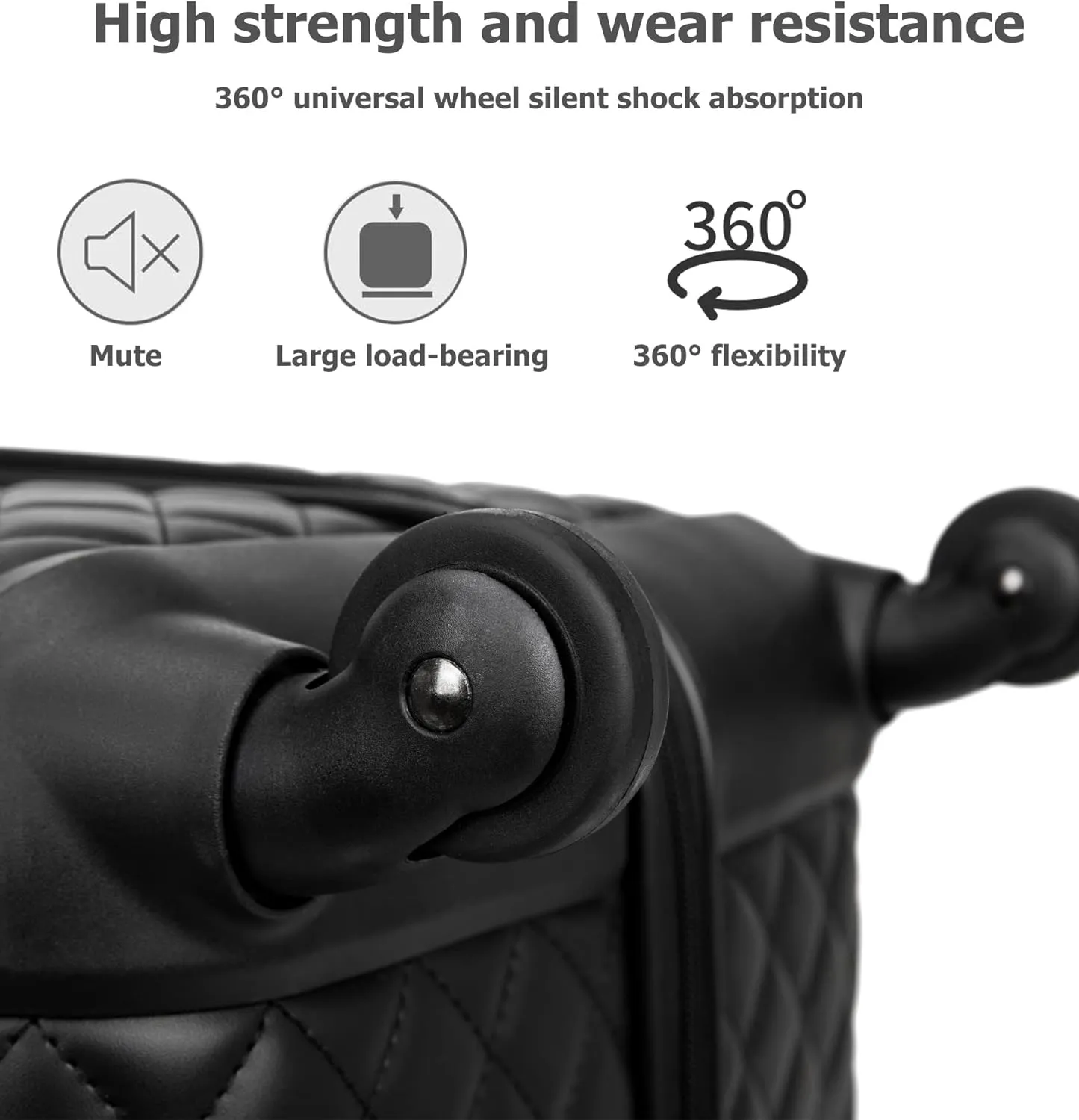 feilario Plaid PU Leather Softshell Luggage Set - 4-Piece Expandable Suitcases with Spinner Wheels - Includes Large Travel Bag, 20-Inch Carry On, 24-Inch & 28-Inch Suitcases