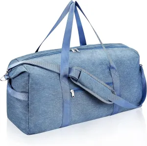 Felipe Varela For Spirit Airlines Personal Item Bag 18x14x8, Foldable Travel Duffel Bags Small Overnight weekender Gym Duffle Carry on Luggage Underseat Bag with Wet Pocket(Blue, 30L)