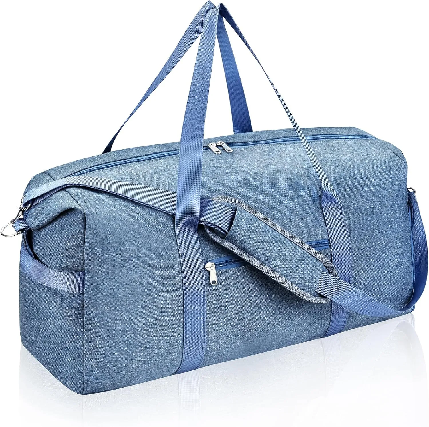 Felipe Varela For Spirit Airlines Personal Item Bag 18x14x8, Foldable Travel Duffel Bags Small Overnight weekender Gym Duffle Carry on Luggage Underseat Bag with Wet Pocket(Blue, 30L)