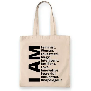 Feminist women educated magic intelligent rights are wonderfulEquality Human rights Natural White Multicolor Canvas Tote Bag