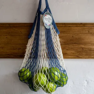 Filt French String Bag Short Handle Bleu Jean Ecru