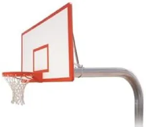 First Team Brute Dynasty Steel-Fiberglass In Ground Fixed Height Basketball System44; Scarlet