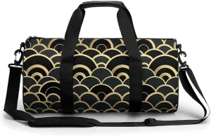 Fish Scale Pattern Travel Gym Bag for Women Men Single Color Cylindrical Duffle Bag Sport Workout Bag with Shoulder Strap